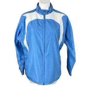 Antigua Women’s performance golf jacket blue white size XL